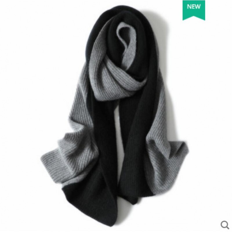 100%Cashmere Scarf Women Men Solid Color Warm Winter Scarfs Coffee